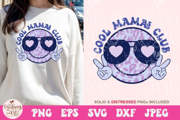 Cool Mamas Club Smile Face SVG for Crafts & Graphics