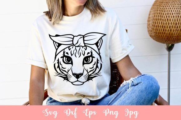 Cute Tiger with Bandana SVG: Graphics for Crafts