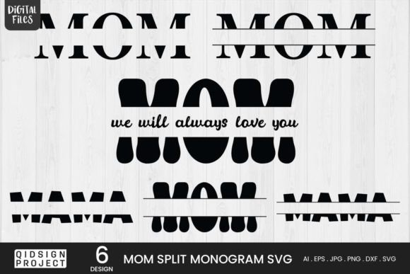 Mom Split Monogram SVG: Graphics for Crafts