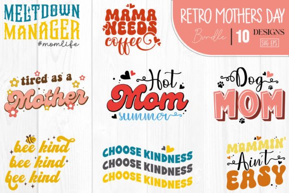 Retro Mom Quotes: Graphics for Crafts & SVGs